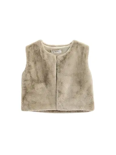 Tulleen Little Girl's & Girl's Plush Vest - Khaki | Thumbnail 1 Tulleen Little Girl's & Girl's Plush Vest - Khaki | Thumbnail 1