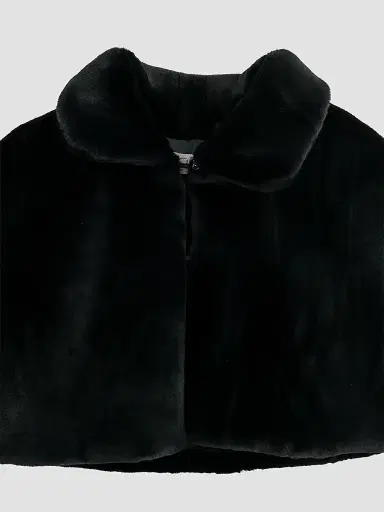 Tulleen Little Girl's & Girl's Faux Fur Cape - Black | Thumbnail 3 Tulleen Little Girl's & Girl's Faux Fur Cape - Black | Thumbnail 3