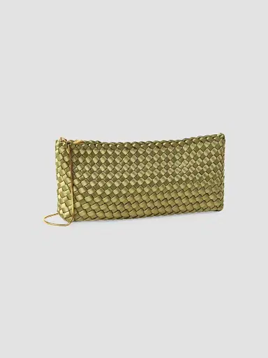 Naghedi Women's Gala Satin Clutch Bag - Peridot | Thumbnail 4 Naghedi Women's Gala Satin Clutch Bag - Peridot | Thumbnail 4