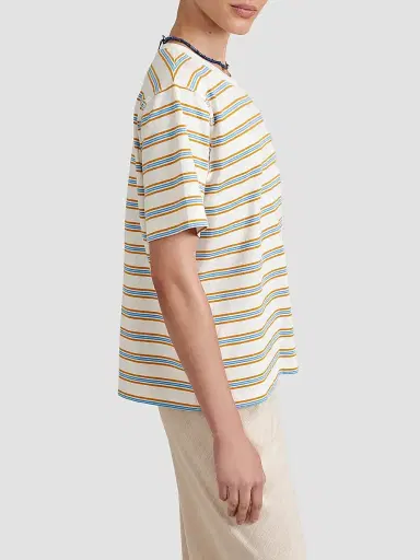 La Ligne Women's Boyfriend T-Shirt - Cream Multi | Thumbnail 3 La Ligne Women's Boyfriend T-Shirt - Cream Multi | Thumbnail 3