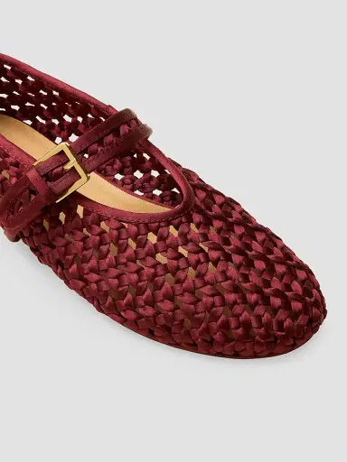 Naghedi Women's Sydney Satin Mary Jane Flats - Garnet - Size 5 | Thumbnail 4 Naghedi Women's Sydney Satin Mary Jane Flats - Garnet - Size 5 | Thumbnail 4