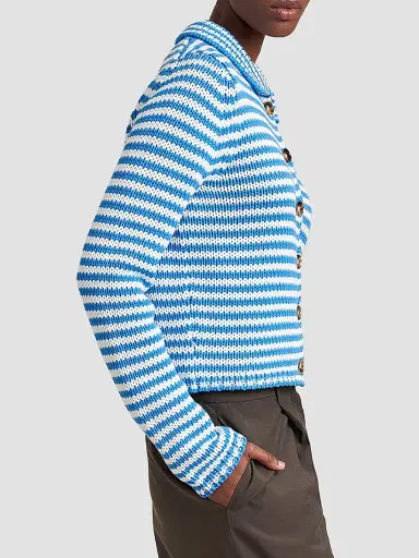 La Ligne Women's Stripe Cardigan - Blue | Thumbnail 2 La Ligne Women's Stripe Cardigan - Blue | Thumbnail 2