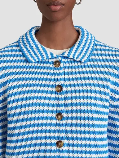 La Ligne Women's Stripe Cardigan - Blue | Thumbnail 4 La Ligne Women's Stripe Cardigan - Blue | Thumbnail 4