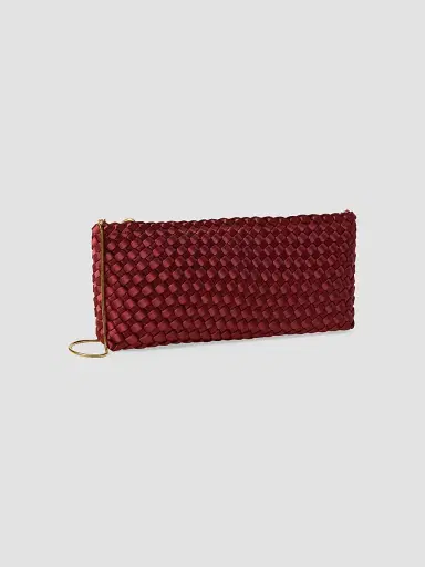 NAGHEDI Women's Gala Satin Clutch Bag - Garnet | Thumbnail 4 NAGHEDI Women's Gala Satin Clutch Bag - Garnet | Thumbnail 4