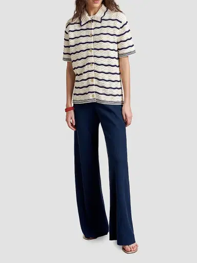 La Ligne Women's Alex Shirt - Ecru Navy | Thumbnail 2 La Ligne Women's Alex Shirt - Ecru Navy | Thumbnail 2