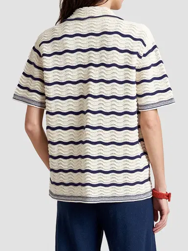 La Ligne Women's Alex Shirt - Ecru Navy | Thumbnail 3 La Ligne Women's Alex Shirt - Ecru Navy | Thumbnail 3