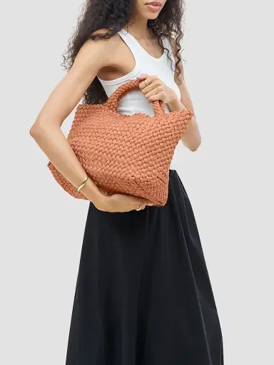 Naghedi Women's St. Barths Medium Double Weave Tote Bag | Thumbnail 3 Naghedi Women's St. Barths Medium Double Weave Tote Bag | Thumbnail 3
