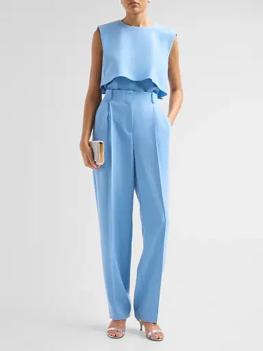 Prabal Gurung Women's Fold Layered Top - Light Blue | Thumbnail 2 Prabal Gurung Women's Fold Layered Top - Light Blue | Thumbnail 2