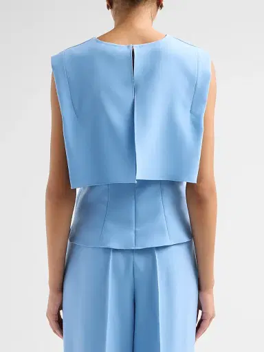 Prabal Gurung Women's Fold Layered Top - Light Blue | Thumbnail 3 Prabal Gurung Women's Fold Layered Top - Light Blue | Thumbnail 3