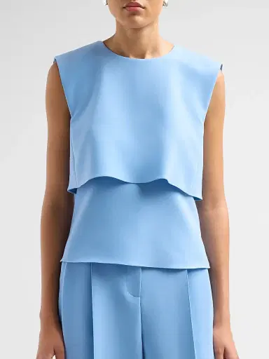 Prabal Gurung Women's Fold Layered Top - Light Blue | Thumbnail 5 Prabal Gurung Women's Fold Layered Top - Light Blue | Thumbnail 5