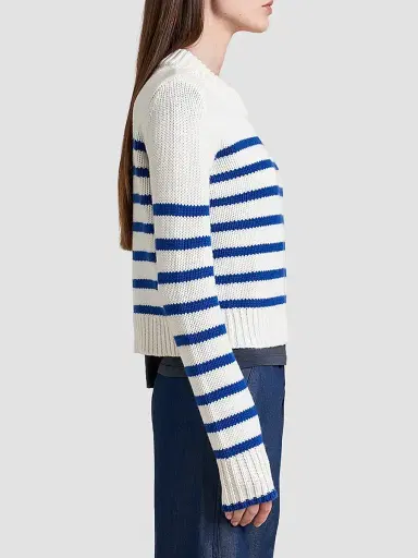 La Ligne Women's Mini Marin Sweater - Cream Cobalt | Thumbnail 4 La Ligne Women's Mini Marin Sweater - Cream Cobalt | Thumbnail 4