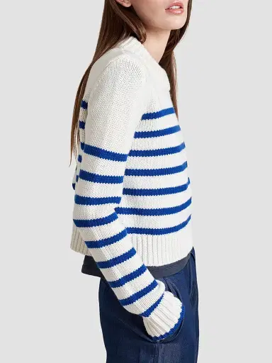 La Ligne Women's Mini Marin Sweater - Cream Cobalt | Thumbnail 5 La Ligne Women's Mini Marin Sweater - Cream Cobalt | Thumbnail 5