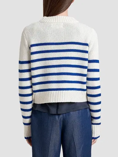 La Ligne Women's Mini Marin Sweater - Cream Cobalt | Thumbnail 6 La Ligne Women's Mini Marin Sweater - Cream Cobalt | Thumbnail 6