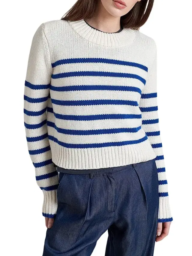 Women's Mini Marin Sweater - Cream Cobalt Women's Mini Marin Sweater - Cream Cobalt