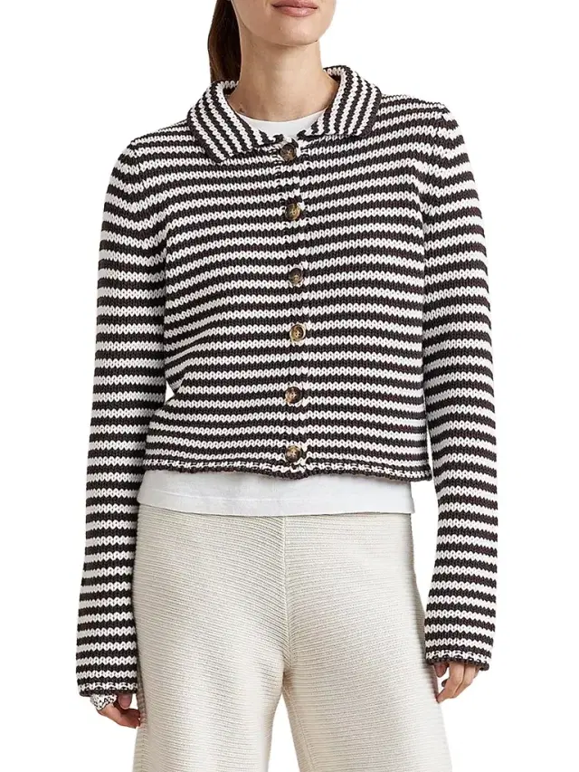 Women's Stripe Cardigan - Chocolate Women's Stripe Cardigan - Chocolate