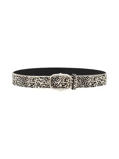 Isabel Marant Women's Holis Spotted Calf-Hair Belt - Chalk Black Silver | Thumbnail 1 Isabel Marant Women's Holis Spotted Calf-Hair Belt - Chalk Black Silver | Thumbnail 1
