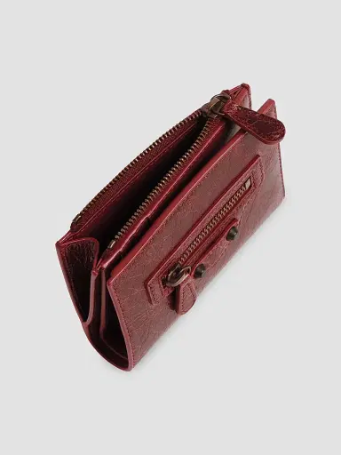 Balenciaga Women's Le City Bifold Wallet - Berry Red | Thumbnail 4 Balenciaga Women's Le City Bifold Wallet - Berry Red | Thumbnail 4