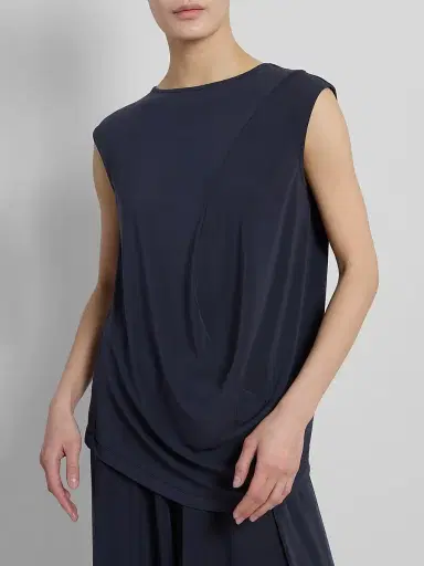 Issey Miyake Women's Drape Jersey Top - Dark Navy | Thumbnail 3 Issey Miyake Women's Drape Jersey Top - Dark Navy | Thumbnail 3