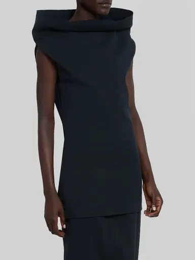 Issey Miyake Women's Allow Funnel Neck Shirt - Dark Navy | Thumbnail 3 Issey Miyake Women's Allow Funnel Neck Shirt - Dark Navy | Thumbnail 3