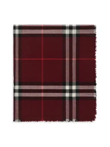 Burberry Women's Check Wool Scarf - Oxblood | Thumbnail 2 Burberry Women's Check Wool Scarf - Oxblood | Thumbnail 2