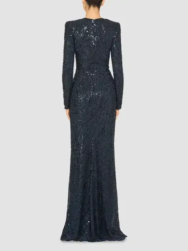 Jenny Packham Women's Arizona Sequined Chiffon A-Line Dress - Ink - Size 14 | Thumbnail 3 Jenny Packham Women's Arizona Sequined Chiffon A-Line Dress - Ink - Size 14 | Thumbnail 3