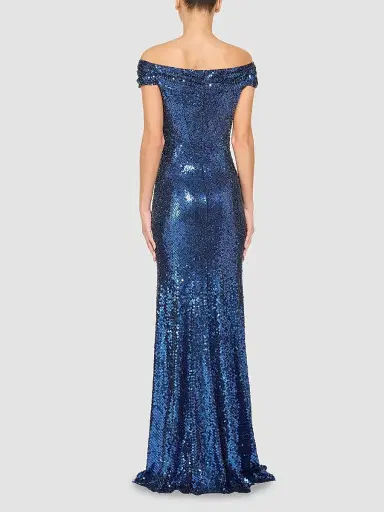 Jenny Packham Women's Echo Sequined Off-the-Shoulder Gown - Ink - Size 12 | Thumbnail 3 Jenny Packham Women's Echo Sequined Off-the-Shoulder Gown - Ink - Size 12 | Thumbnail 3