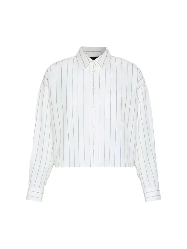 Women's Cotton Shirt with a Contrasting Back - White Women's Cotton Shirt with a Contrasting Back - White