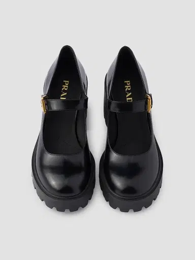Prada Women's Brushed Leather Pumps - Black | Thumbnail 2 Prada Women's Brushed Leather Pumps - Black | Thumbnail 2