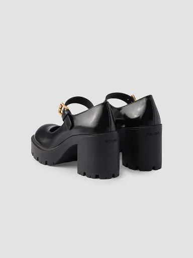 Prada Women's Brushed Leather Pumps - Black | Thumbnail 3 Prada Women's Brushed Leather Pumps - Black | Thumbnail 3