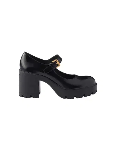 Prada Women's Brushed Leather Pumps - Black | Thumbnail 1 Prada Women's Brushed Leather Pumps - Black | Thumbnail 1