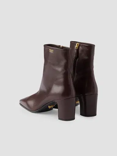 Prada Women's Leather Booties - Brown | Thumbnail 3 Prada Women's Leather Booties - Brown | Thumbnail 3