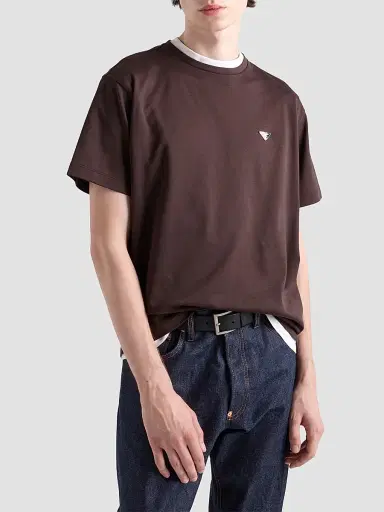 Prada Men's Cotton T-Shirt - Brown | Thumbnail 3 Prada Men's Cotton T-Shirt - Brown | Thumbnail 3