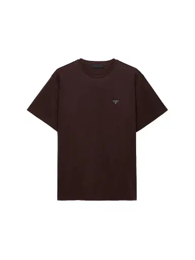 Prada Men's Cotton T-Shirt - Brown | Thumbnail 1 Prada Men's Cotton T-Shirt - Brown | Thumbnail 1