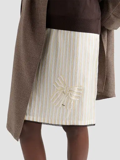 Prada Women's Striped Skirt with Applique | Thumbnail 3 Prada Women's Striped Skirt with Applique | Thumbnail 3
