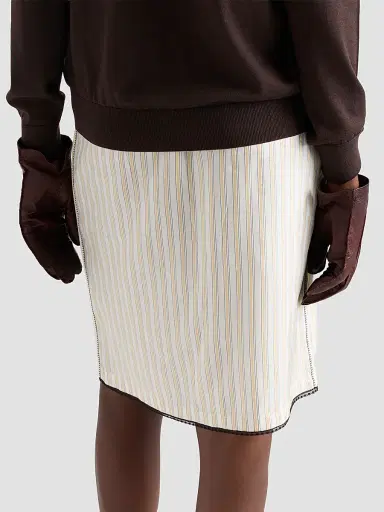 Prada Women's Striped Skirt with Applique | Thumbnail 4 Prada Women's Striped Skirt with Applique | Thumbnail 4