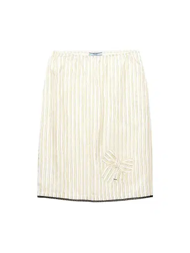 Prada Women's Striped Skirt with Applique | Thumbnail 1 Prada Women's Striped Skirt with Applique | Thumbnail 1
