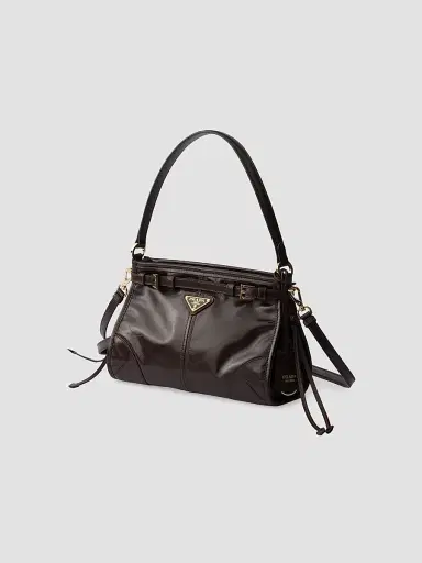Prada Women's Bonnie Leather Top Handle Bag - Dark Brown | Thumbnail 4 Prada Women's Bonnie Leather Top Handle Bag - Dark Brown | Thumbnail 4