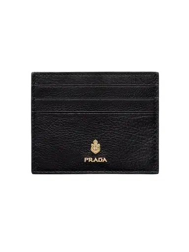 Prada Women's Leather Card Holder - Black | Thumbnail 1 Prada Women's Leather Card Holder - Black | Thumbnail 1