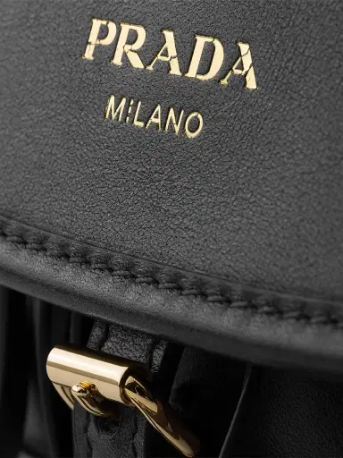 Prada Women's Corsaire Aged Leather Mini Shoulder Bag - Black | Thumbnail 6 Prada Women's Corsaire Aged Leather Mini Shoulder Bag - Black | Thumbnail 6