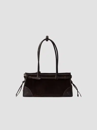 Prada Women's Bonnie Corduroy and Leather Top Handle Bag - Brown | Thumbnail 5 Prada Women's Bonnie Corduroy and Leather Top Handle Bag - Brown | Thumbnail 5