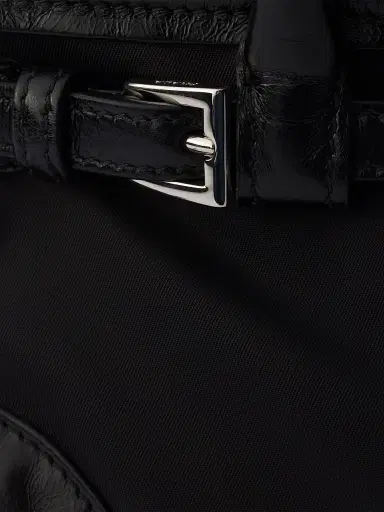 Prada Women's Bonnie Re-Nylon and Leather Top Handle Bag - Black | Thumbnail 6 Prada Women's Bonnie Re-Nylon and Leather Top Handle Bag - Black | Thumbnail 6