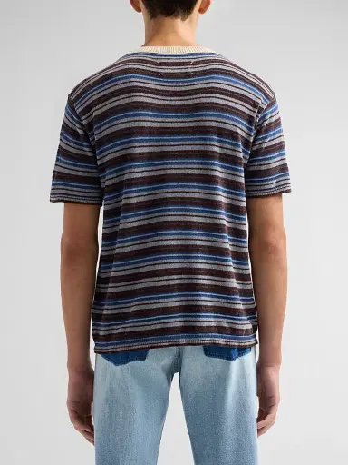 Maison Margiela Men's Striped Knit Crewneck T-Shirt - Multicolour | Thumbnail 3 Maison Margiela Men's Striped Knit Crewneck T-Shirt - Multicolour | Thumbnail 3