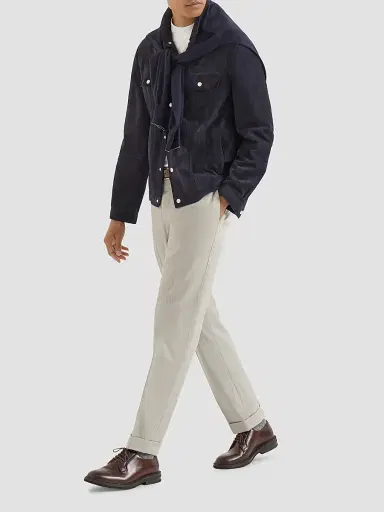 Brunello Cucinelli Men's Garment Dyed Italian Fit Trousers - Khaki | Thumbnail 6 Brunello Cucinelli Men's Garment Dyed Italian Fit Trousers - Khaki | Thumbnail 6
