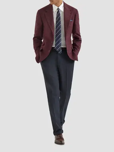 Brunello Cucinelli Men's Garment Dyed Italian Fit Trousers - Navy Blue | Thumbnail 6 Brunello Cucinelli Men's Garment Dyed Italian Fit Trousers - Navy Blue | Thumbnail 6
