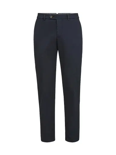 Brunello Cucinelli Men's Garment Dyed Italian Fit Trousers - Navy Blue | Thumbnail 1 Brunello Cucinelli Men's Garment Dyed Italian Fit Trousers - Navy Blue | Thumbnail 1