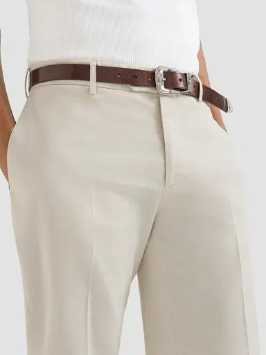 Brunello Cucinelli Men's Garment Dyed Italian Fit Trousers - Off White | Thumbnail 5 Brunello Cucinelli Men's Garment Dyed Italian Fit Trousers - Off White | Thumbnail 5