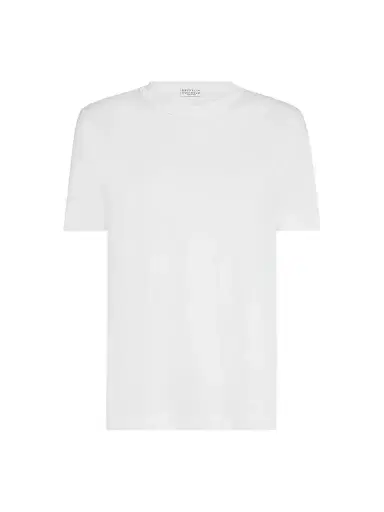 Brunello Cucinelli Women's Cotton Jersey T-Shirt with Monili - White | Thumbnail 1 Brunello Cucinelli Women's Cotton Jersey T-Shirt with Monili - White | Thumbnail 1