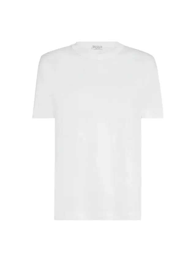 Women's Cotton Jersey T-Shirt with Monili - White Women's Cotton Jersey T-Shirt with Monili - White