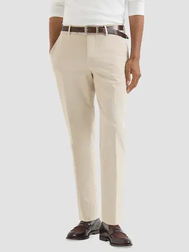Brunello Cucinelli Men's Garment Dyed Italian Fit Trousers - Light Brown | Thumbnail 2 Brunello Cucinelli Men's Garment Dyed Italian Fit Trousers - Light Brown | Thumbnail 2
