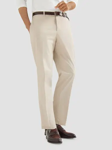 Brunello Cucinelli Men's Garment Dyed Italian Fit Trousers - Light Brown | Thumbnail 4 Brunello Cucinelli Men's Garment Dyed Italian Fit Trousers - Light Brown | Thumbnail 4